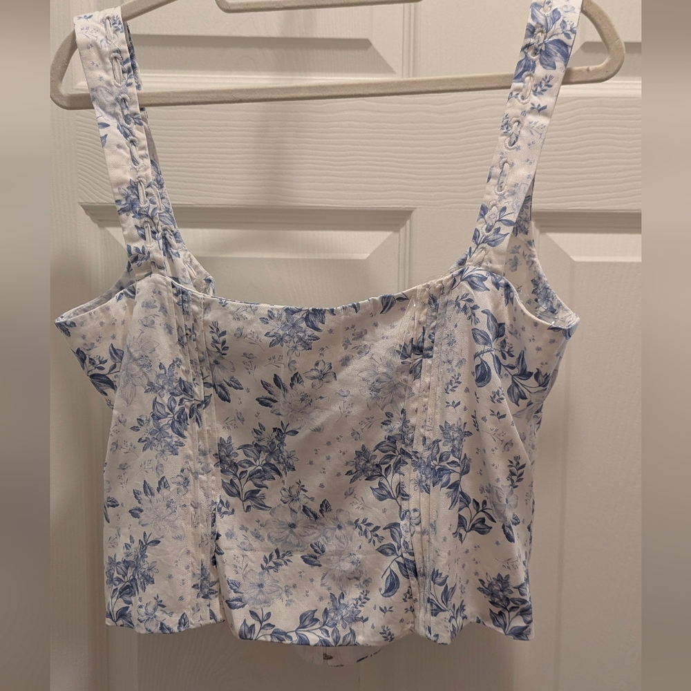 House of CB Blue Floral Corset Top - Picture 5 of 5